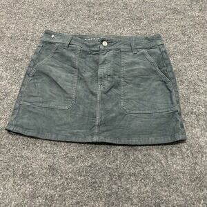 American Eagle Skirt Womens Size 8 Teal Corduroy Stretch Mini Casual Pocket